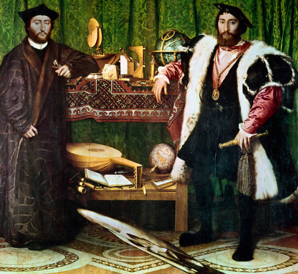 The famous Renaissance painting the Ambassadors with its anamorphosis technique